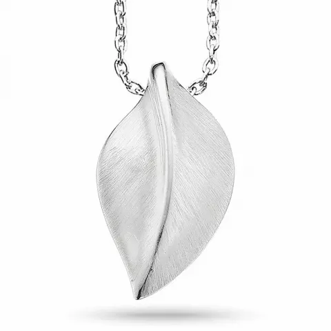 Scrouples blad vedhæng med halskæde i sølv