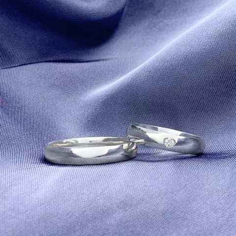 Scrouples vielsesringe i sølv 0,04 ct