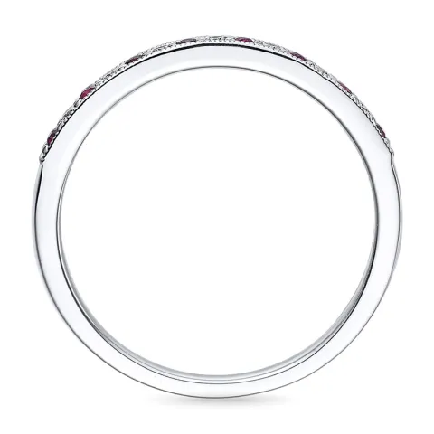 Rød rubin ring i 14 karat hvidguld 0,08 ct 0,17 ct