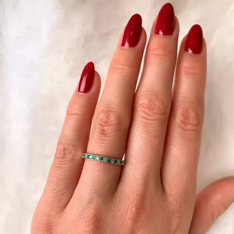Smaragd ring i 14 karat hvidguld 0,08 ct 0,10 ct
