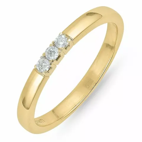 alliancering i 14 karat guld.- og hvidguld 3 x 0,03 ct