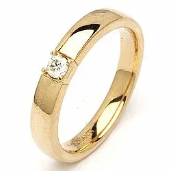 alliancering i 14 karat guld 1 x 0,10 ct