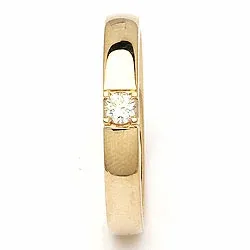 alliancering i 14 karat guld 1 x 0,10 ct