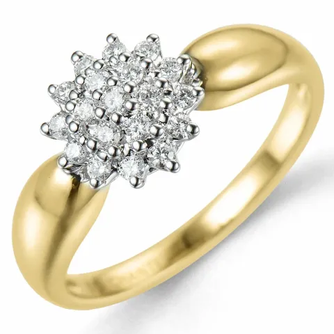 Kollektionsprøve diamantring i 14 karat guld.- og hvidguld 0,27 ct