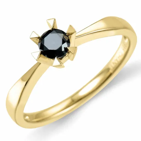 Kollektionsprøve sort guld ring i 14 karat guld 0,32 ct