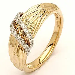 designer diamantring i 14 karat guld.- og hvidguld 0,13 ct