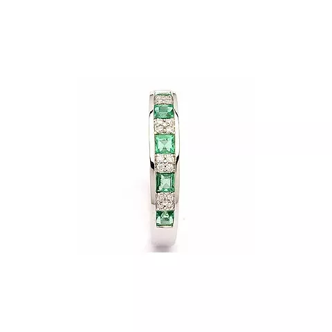 bestillingsvare - smaragd ring i 14 karat hvidguld 0,07 ct 0,42 ct
