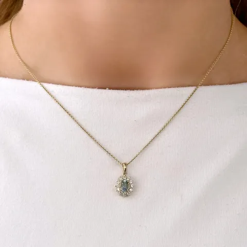 rosetvedhæng i 14 karat guld 0,26 ct 0,42 ct