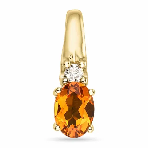 citrin vedhæng i 14 karat guld 0,05 ct 0,80 ct