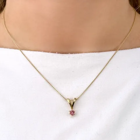 elegant pink vedhæng i 14 karat guld 0,28 ct