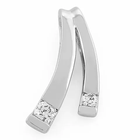 vedhæng i 14 karat hvidguld 0,07 ct