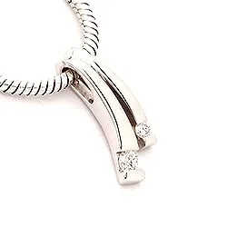 vedhæng i 14 karat hvidguld 0,07 ct