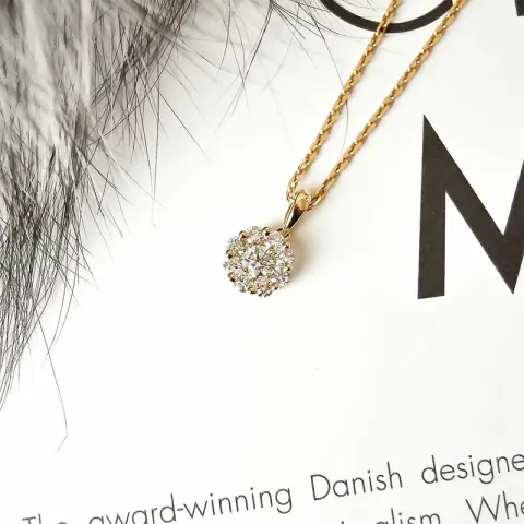 diamant vedhæng i 14 karat guld 0,20 ct 0,32 ct