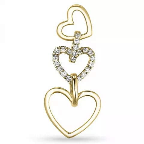 Smykke diamant hjertevedhæng i 14 karat guld 0,27 ct