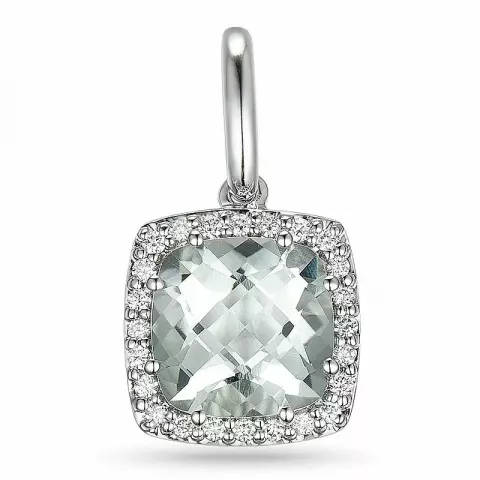 firkantet diamantvedhæng i 14 karat hvidguld 0,12 ct 2,0 ct