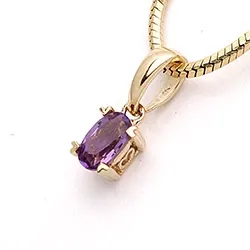 ametyst vedhæng i 14 karat guld 0,25 ct