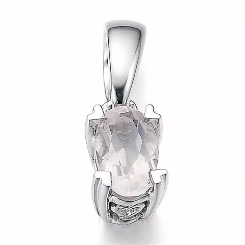 kvarts vedhæng i 14 karat hvidguld