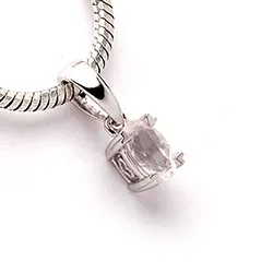 kvarts vedhæng i 14 karat hvidguld