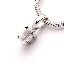 kvarts vedhæng i 14 karat hvidguld