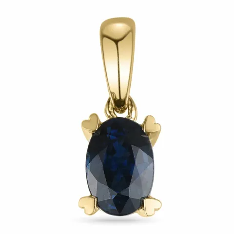 safir vedhæng i 14 karat guld