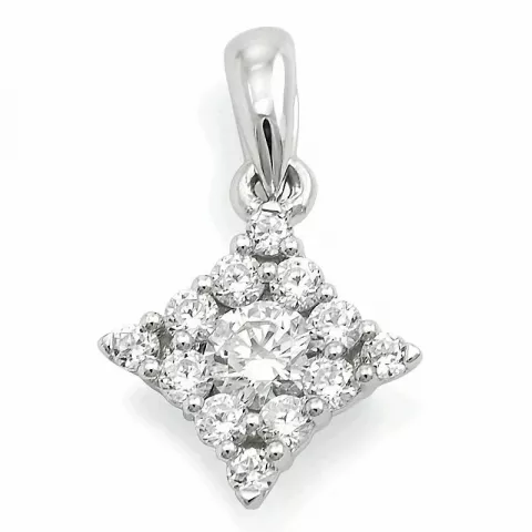 diamant vedhæng i 14 karat hvidguld 0,33 ct