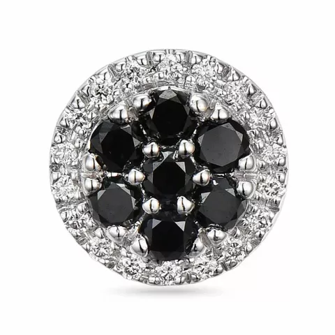 rundt sort diamant vedhæng i 14 karat hvidguld 0,09 ct 0,32 ct