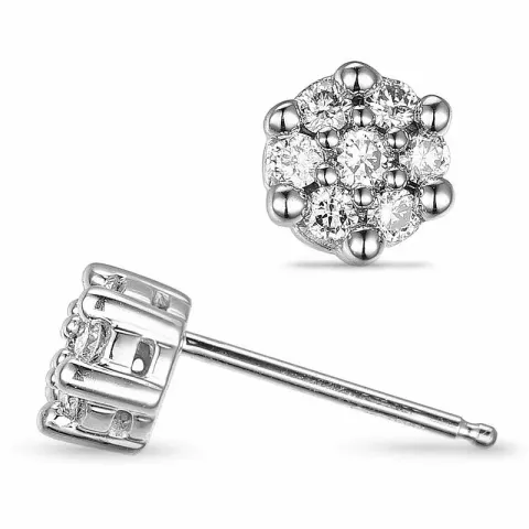 diamantøreringe i 14 karat hvidguld med diamant
