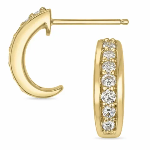 Halvcreoler i 14 karat guld med diamanter