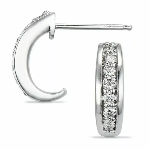 13 mm diamantøreringe i 14 karat hvidguld med diamanter