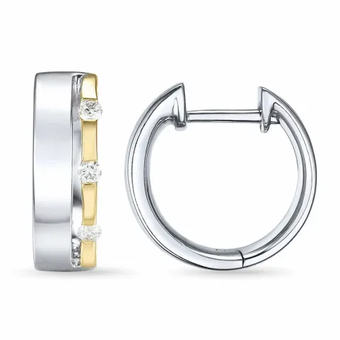 13 mm diamant creoler i 14 karat hvidguld med diamant 