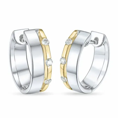 13 mm diamant creoler i 14 karat hvidguld med diamant