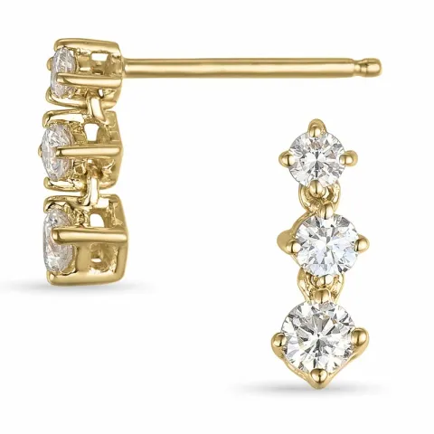 diamant guld brillantøreringe i 14 karat guld med diamant 