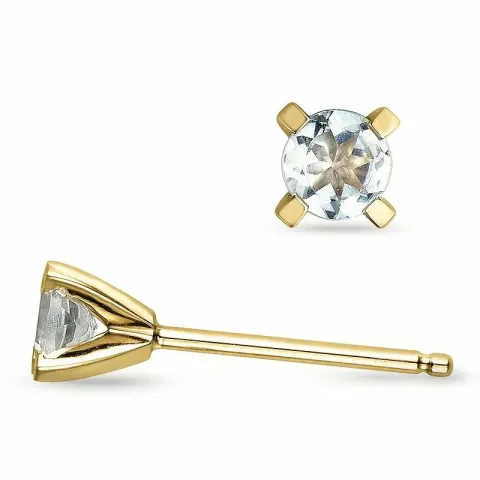 Akvamarin ørestikker i 14 karat guld med akvamariner 