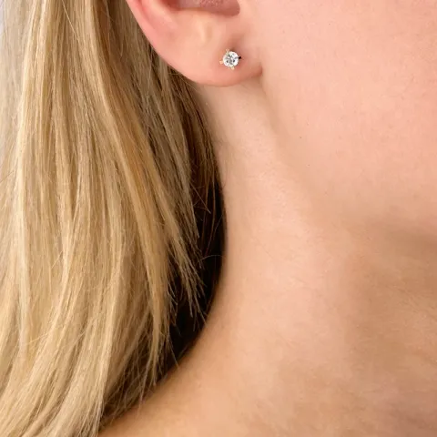 Akvamarin ørestikker i 14 karat guld med akvamariner 