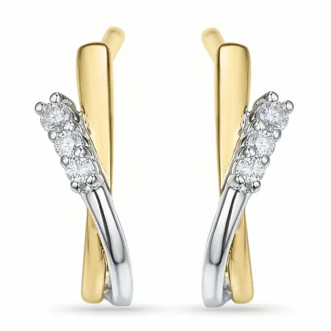 diamant ørestikker i 14 karat guld og hvidguld med diamant