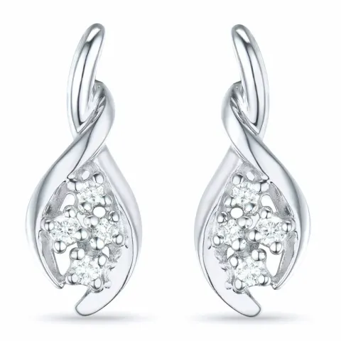 Diamant ørestikker i 14 karat hvidguld med diamanter 