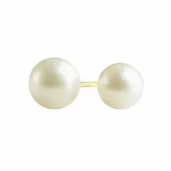 6 mm Nordahl Andersen runde hvide perle øreringe i 8 karat guld