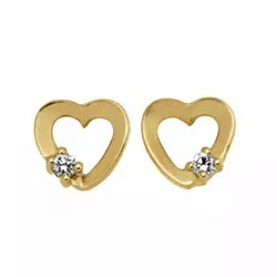 Nordahl Andersen hjerte øreringe i 14 karat guld hvide diamanter