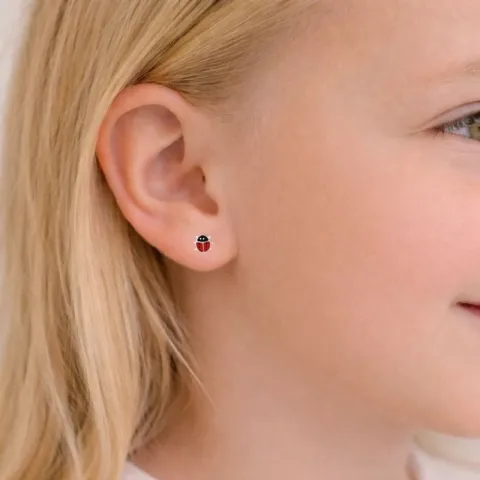 mariehøne øreringe i sølv - Little Ones