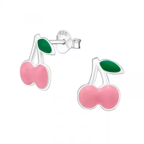 kirsebær lyserøde øreringe i sølv
