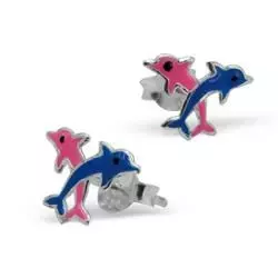 delfin ørestikker i sølv
