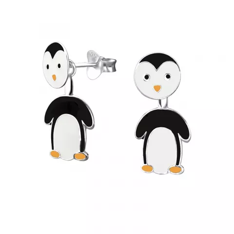 pingvin øreringe i sølv
