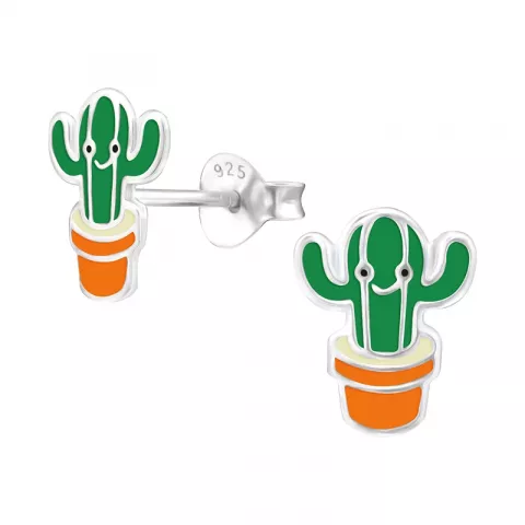Kaktus øreringe i sølv