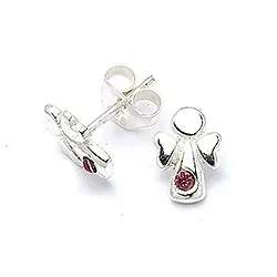 Engel pink zirkon øreringe i sølv