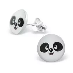 Panda øreringe i sølv