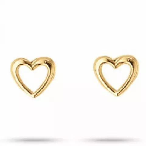 Små Aagaard hjerte øreringe i 8 karat guld