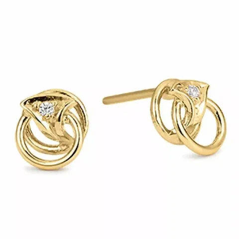 Aagaard cirkel øreringe i 8 karat guld hvid zirkon