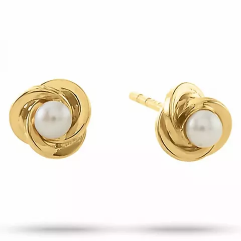 Små Aagaard perle øreringe i 8 karat guld