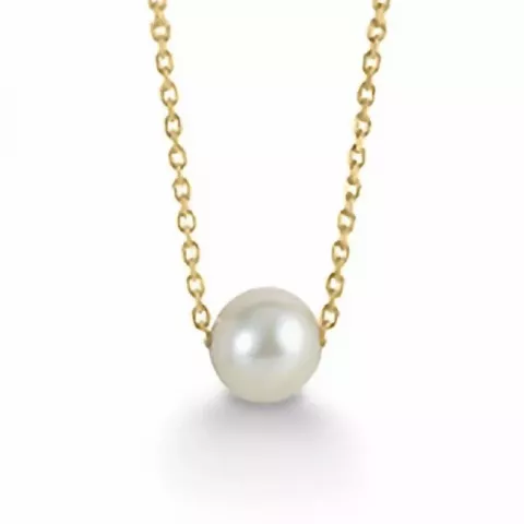 6 mm Aagaard perle vedhæng med halskæde i 8 karat guld