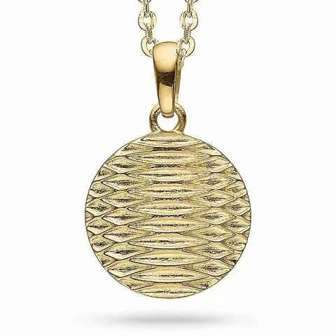 Aagaard rundt Halskæde med vedhæng i forgyldt sølv